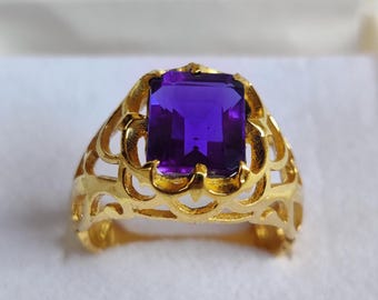 Amethyst Herrenring | Sterling Silber Band