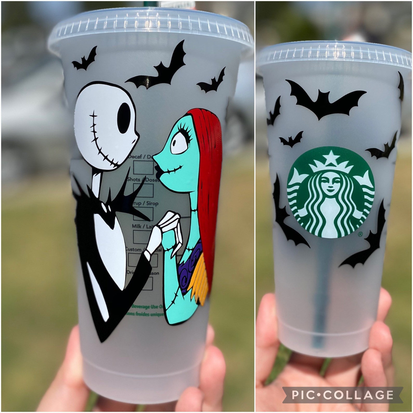 Jack Skellington and Sally Starbucks Cup Nightmare Before Etsy