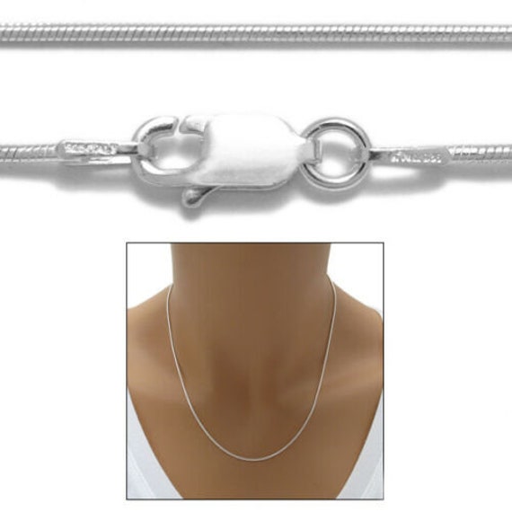 Collana in argento sterling 925 con catena a serpente per