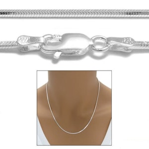 925 Italy Sterling Silver Diamond Cut 8 Side Snake Chain 025 Necklace (1mm) - Different Lengths