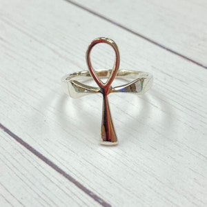 Egyptian Cross Ankh Ring; 925 Sterling Silver