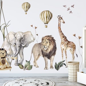 Safari Wall Stickers, BOHO Animals Decals, Childrens Wall Stickers, Jungle safari Wall Stickers, Nursery Decor, Decals