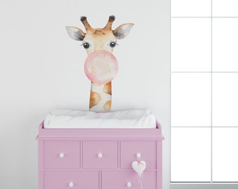 Giraffe muursticker, kinderkamer muurstickers, meisjes kinderkamer decor