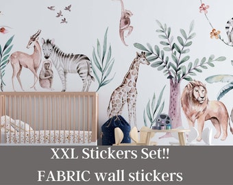 Extra Large Safari Wall Stickers, XL Decals, Lion Wall Sticker, Tiger Wall Stickers, Africa Wall Decals, Zebra Meerkat, Children’s Wallpaper