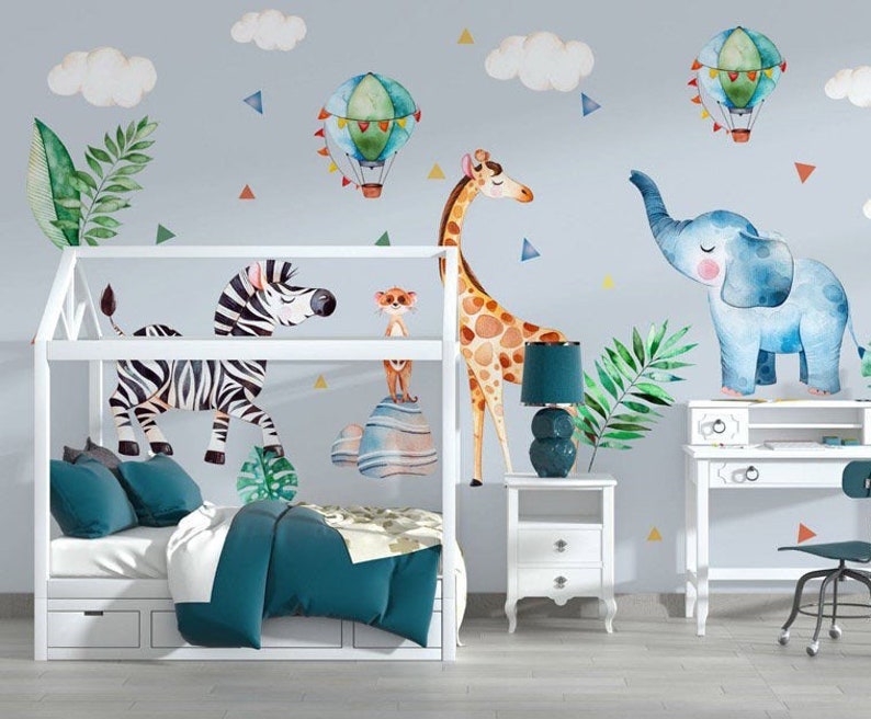 Nursery wall stickers safari children kids decor wall Etsy