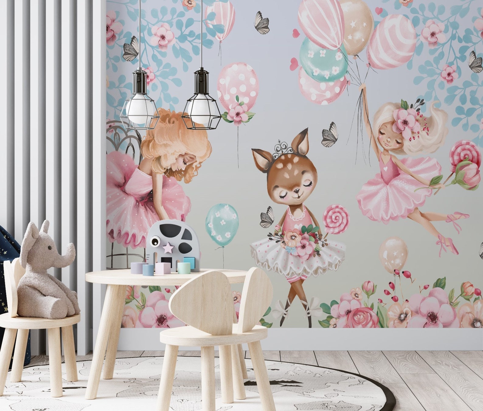 Girls Room Wallpaper Nursery Wallpaper Girls Nursery Decor Etsy UK