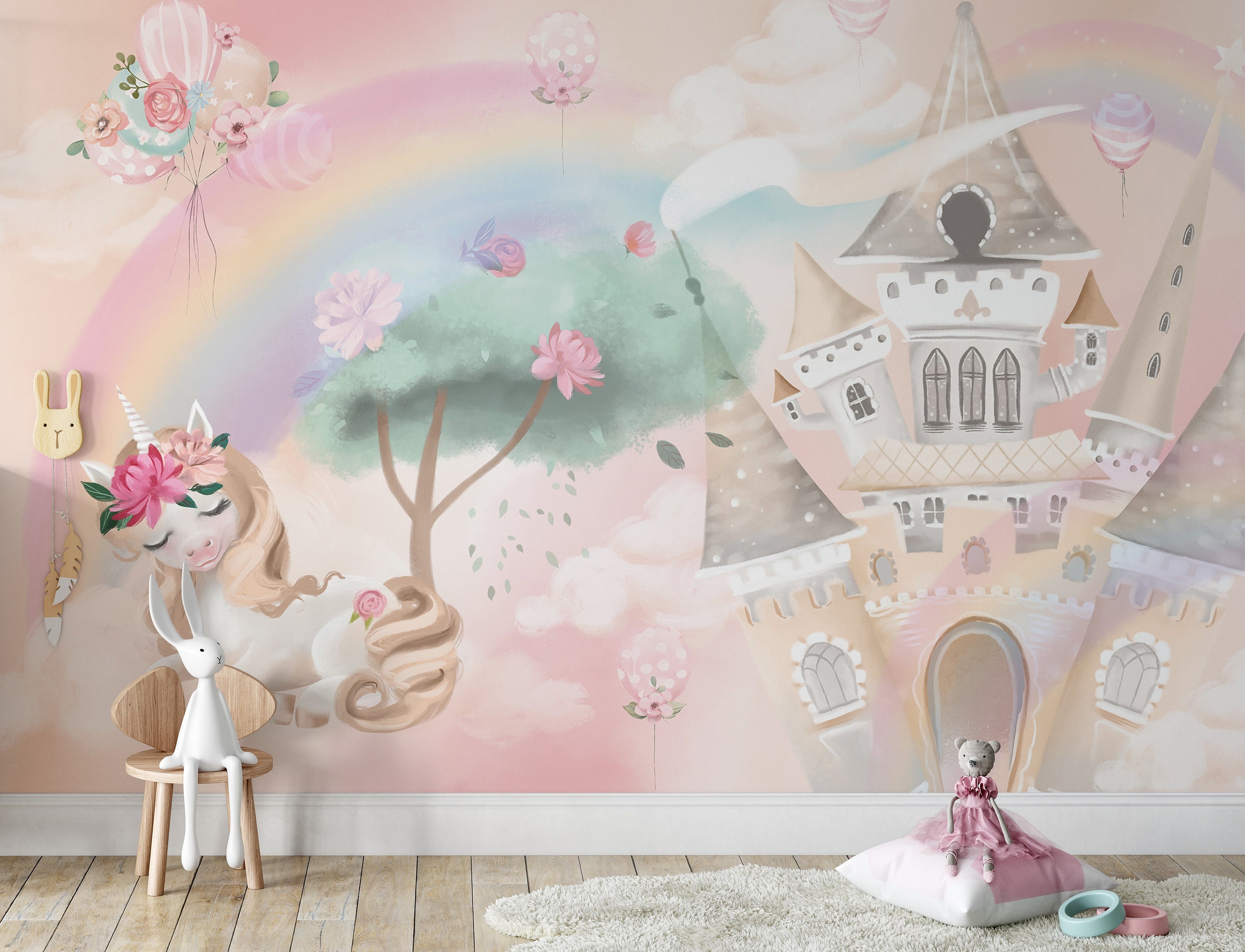 Princess Mural Wallpaper, Nursery Wallpaper, Nursery Wallpaper, Girls