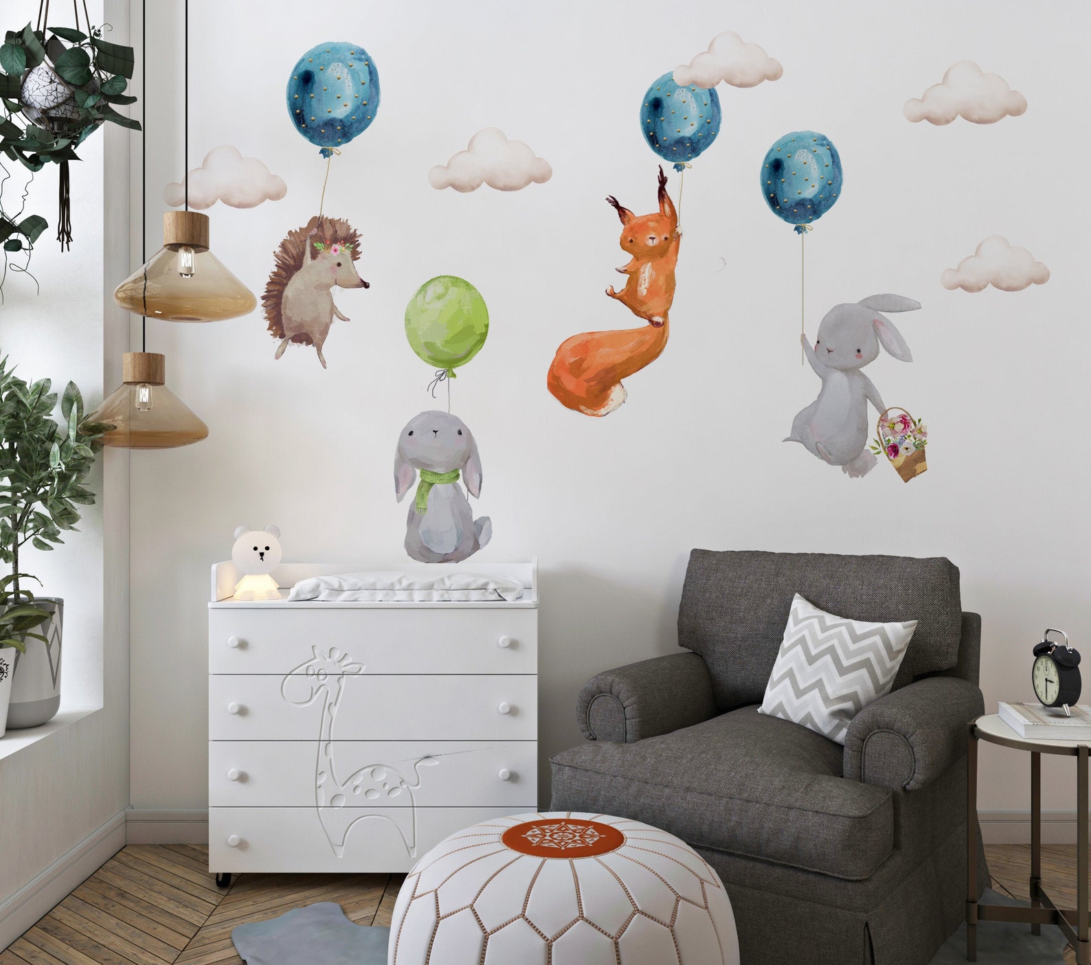 Animals Wall Stickers Kids Wall Stickers Nursery Decals - Etsy UK