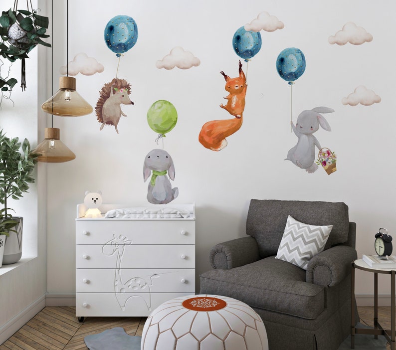 Animals Wall Stickers Kids Wall Stickers Nursery Decals - Etsy UK