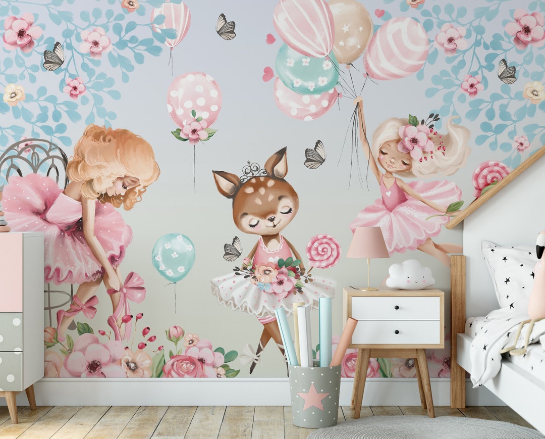Girls Room Wallpaper, Nursery Wallpaper, Girls Nursery Decor, Nursery Decor, Kids Room