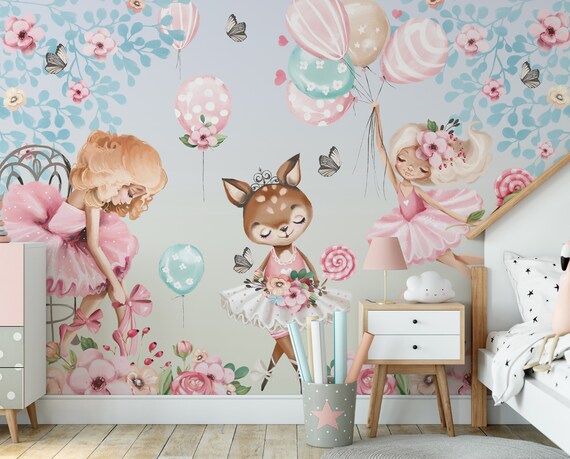 Girls Room Wallpaper Nursery Wallpaper Girls Nursery Decor - Etsy Girls Room Wallpaper Nursery Wallpaper Girls Nursery Decor - Etsy