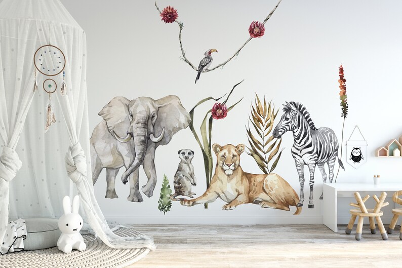 Safari Wall Stickers Nursery Wall Stickers Nursery Savanna Etsy
