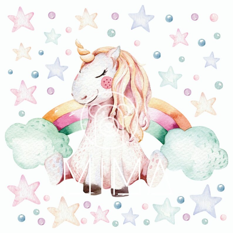 Unicorn Girls Wall Sticker Unicorn Wall Sticker Girls Etsy