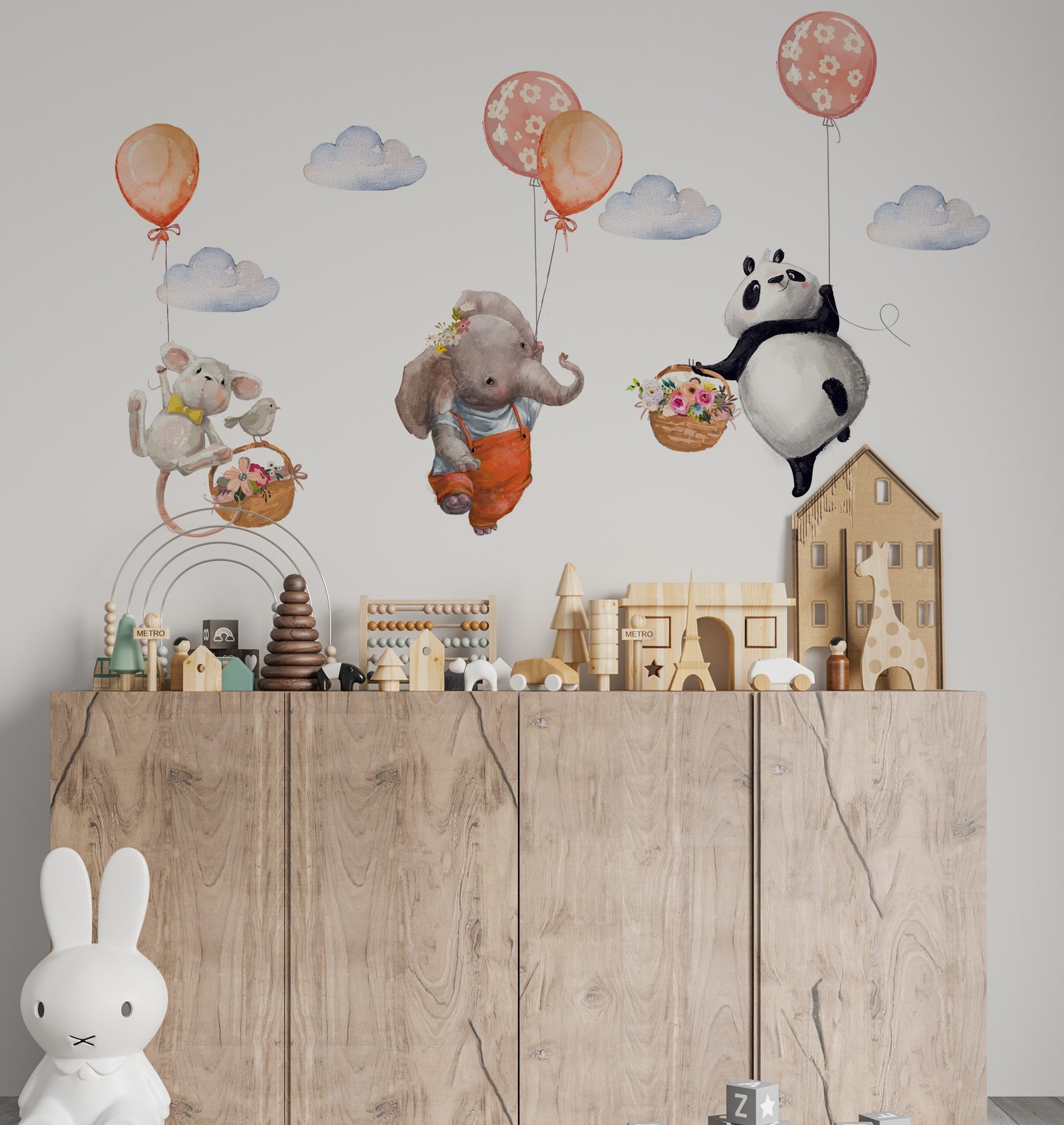 Nursery Wall Stickers Children Wall Stickers Animal Wall Etsy UK