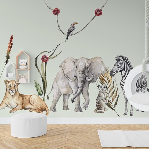 Safari Wall Stickers Nursery Wall Stickers Nursery Savanna Etsy