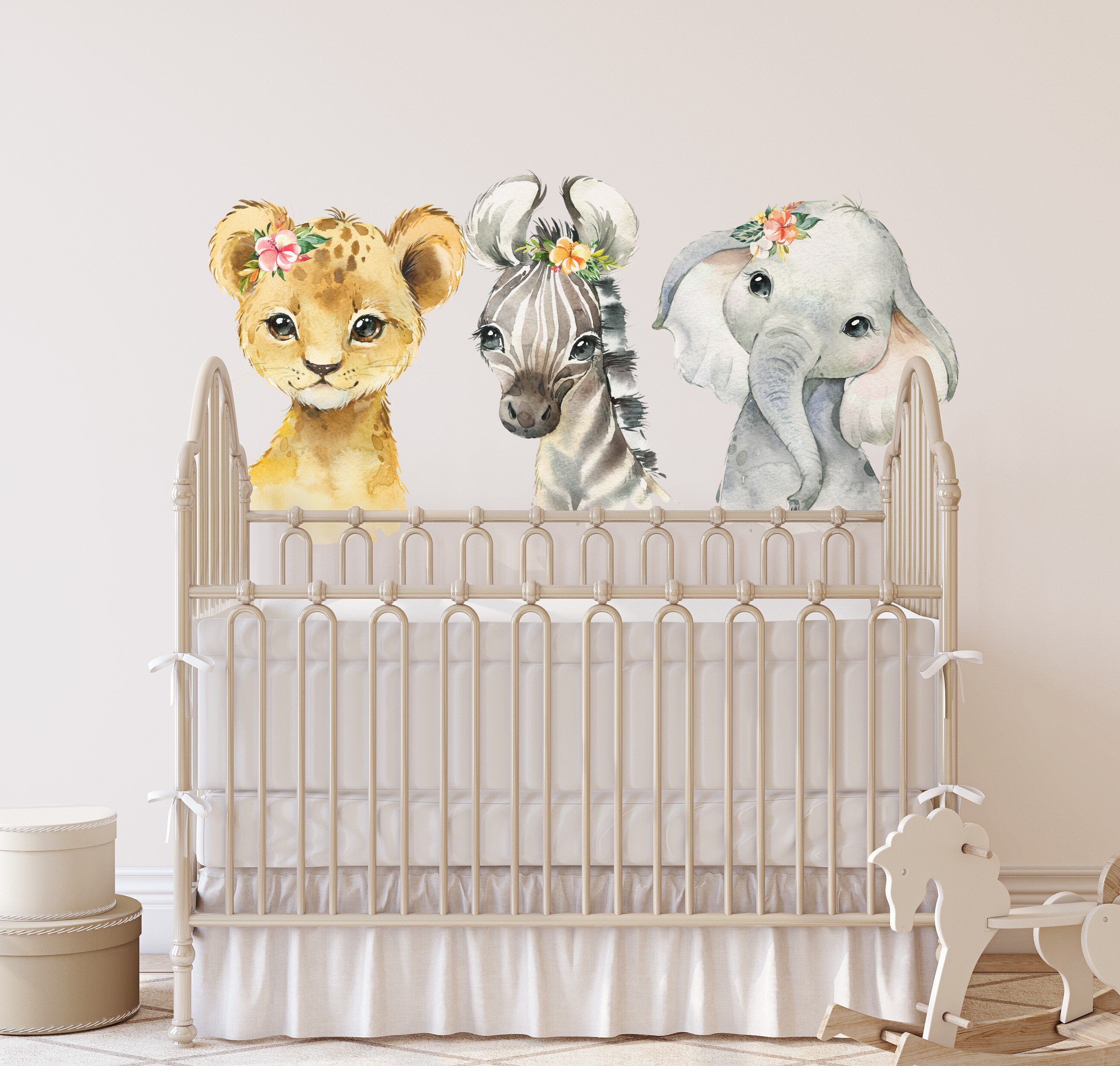 Baby Animals Wall Stickers Childrens Wall Stickers Animal Etsy UK