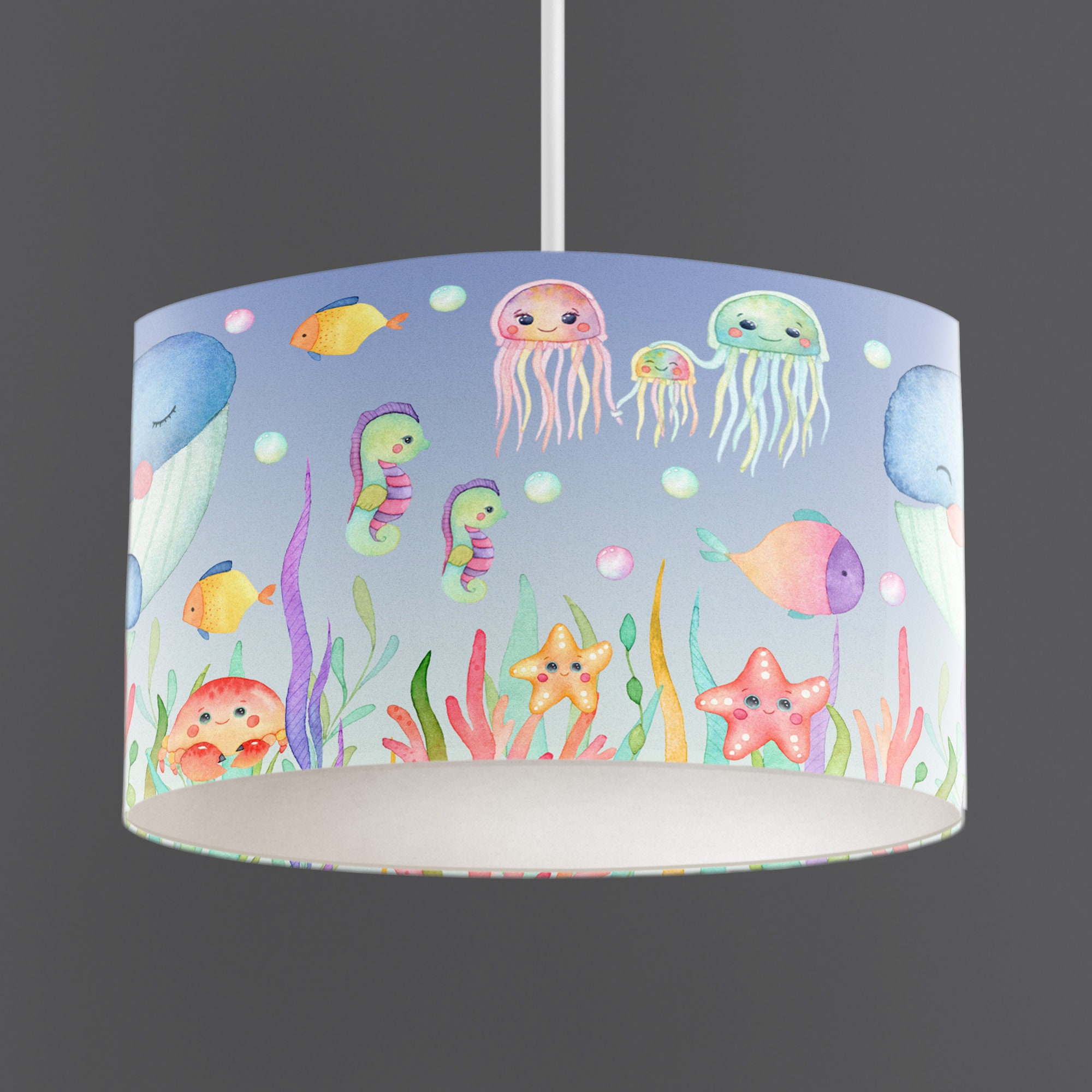 30cm Ocean Lampshade Kids Sea Nursery Lampshade Ocean Decor Etsy.de