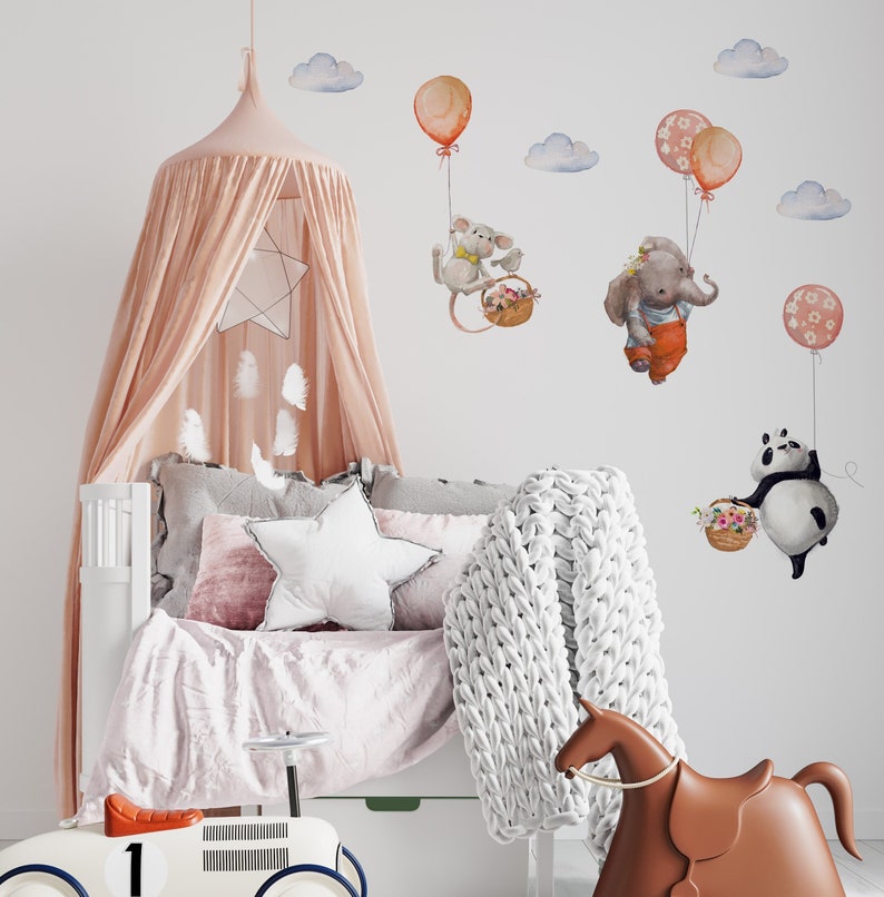 Nursery Wall Stickers Children Wall Stickers Animal Wall Etsy UK