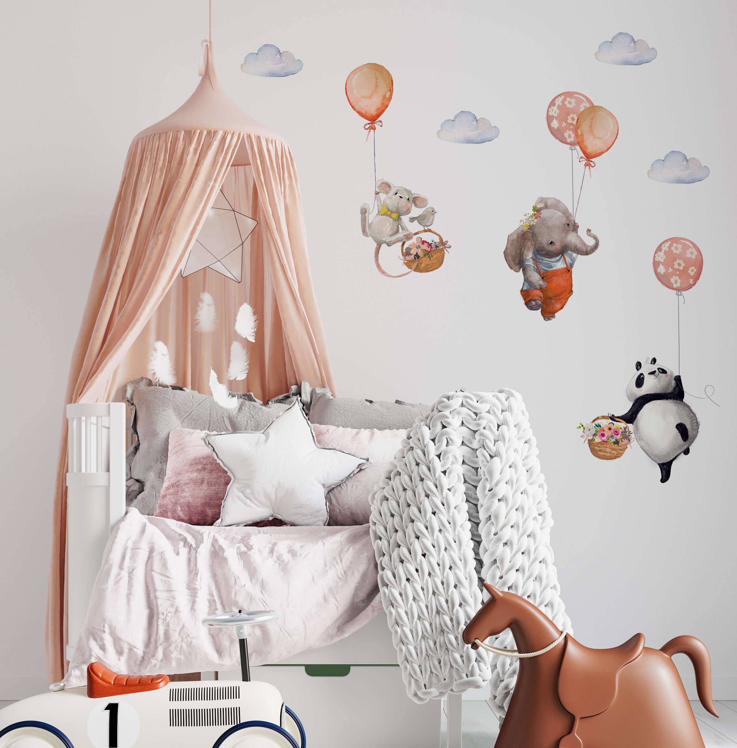 Nursery Wall Stickers Children Wall Stickers Animal Wall Etsy UK