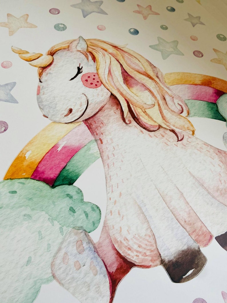 Unicorn Girls Wall Sticker Unicorn Wall Sticker Girls Etsy