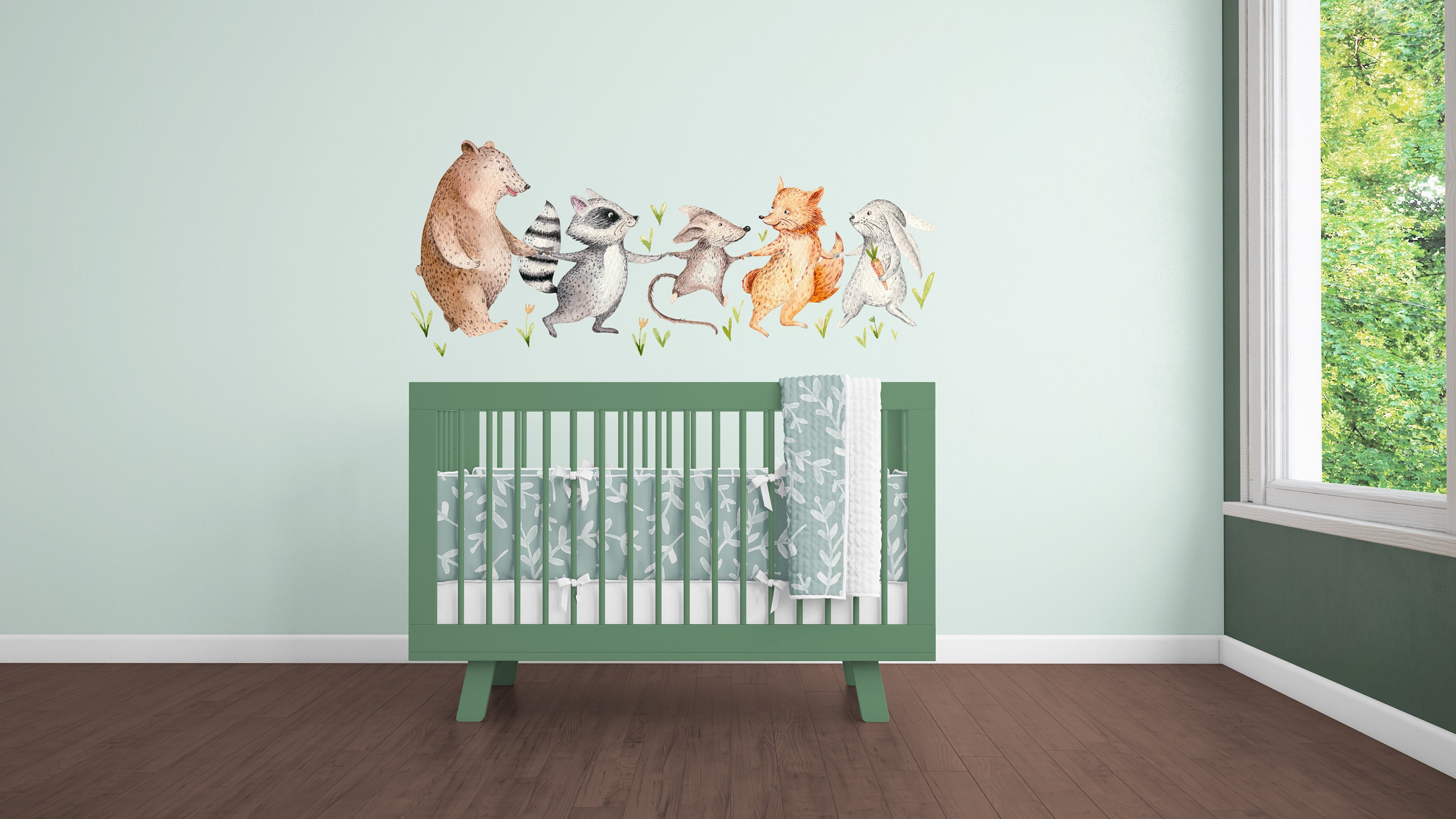 Nursery Wall Stickers Woodland Nursery Stickers Nursery - Etsy UK