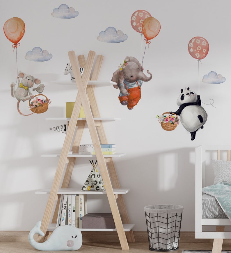 Nursery Wall Stickers Children Wall Stickers Animal Wall Etsy UK