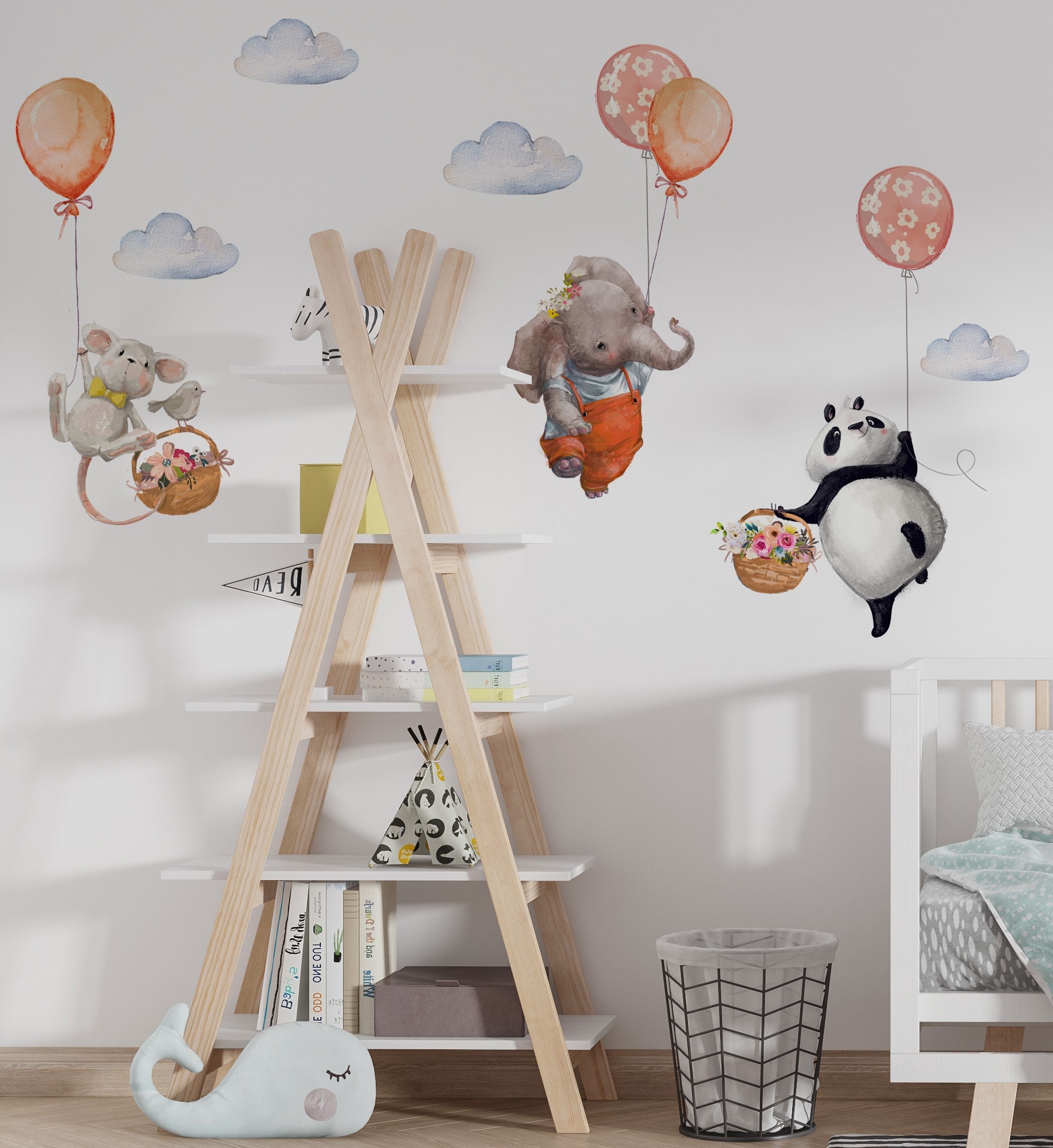 Nursery Wall Stickers Children Wall Stickers Animal Wall Etsy UK