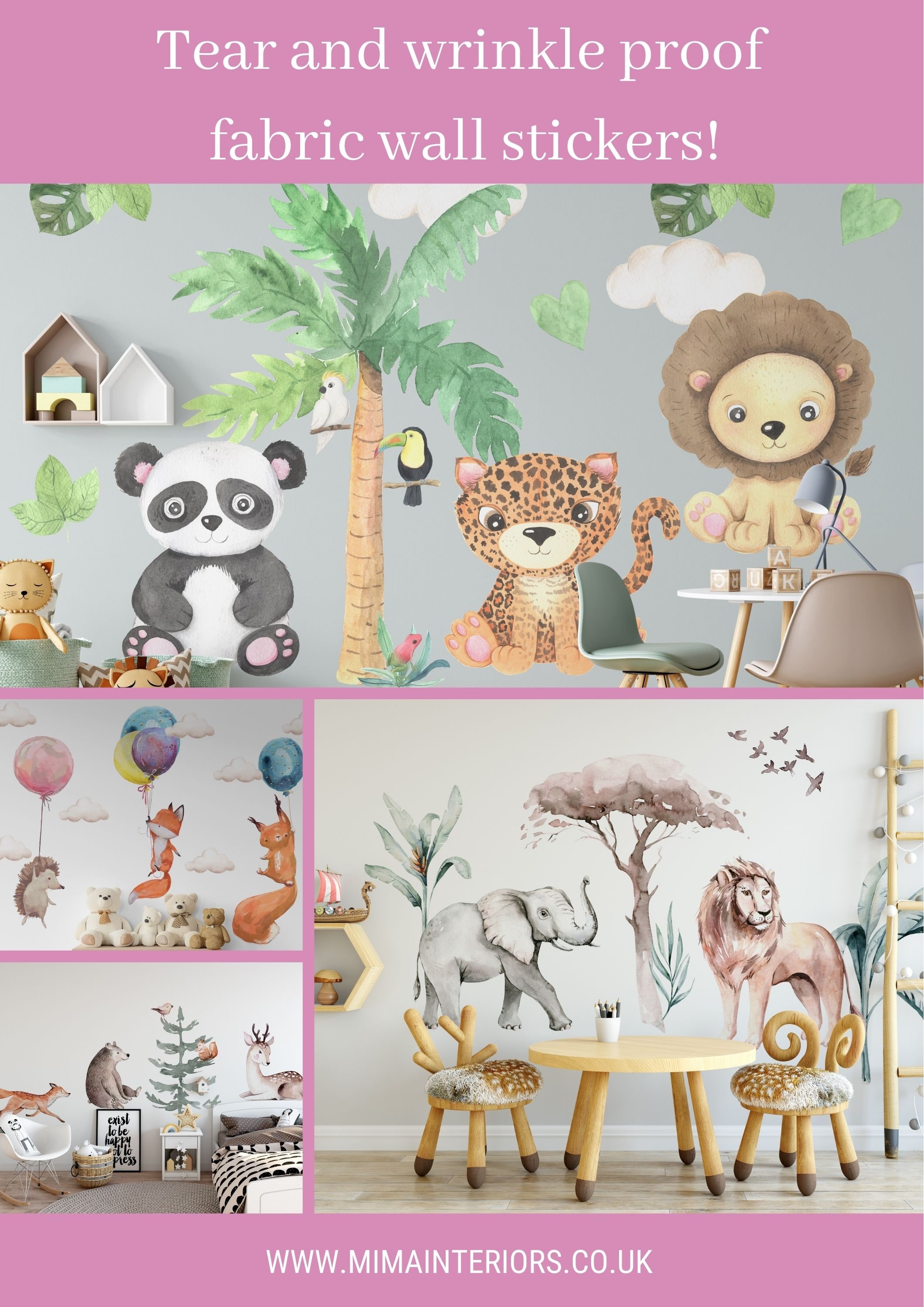Stickers Muraux Safari Tigre Wondever - Déco Chambre Enfant Jungle - Autocollant Décoration Facile