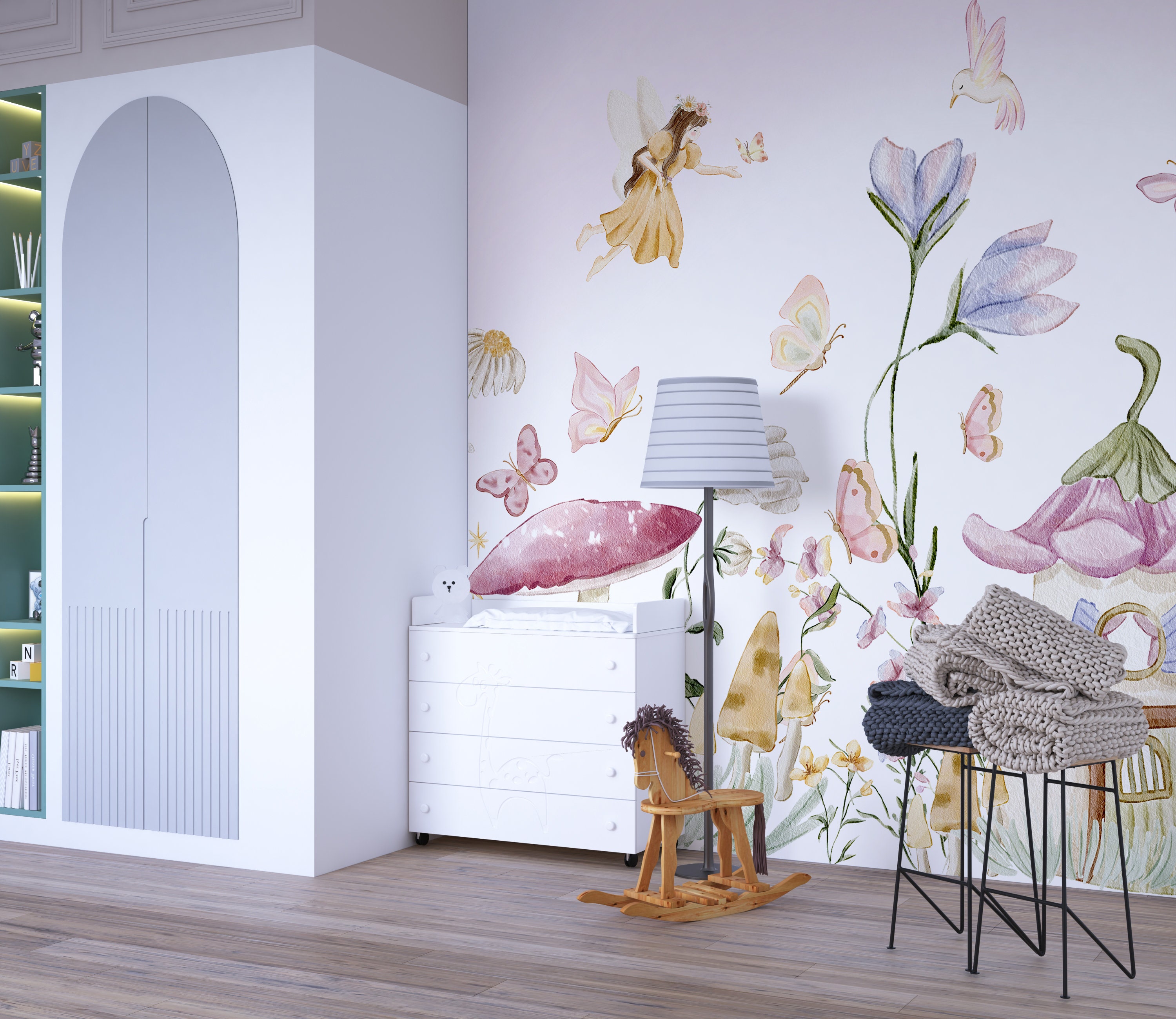 Fairy Mural Wallpaper Secret Garden Wallpaper Nursery - Etsy UK