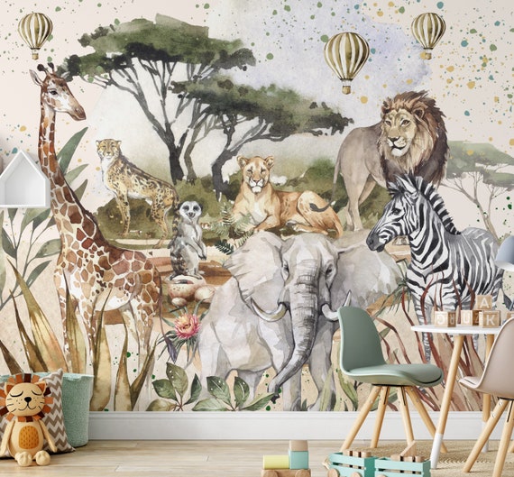 Sticker mural - SAFARI animaux de la savane