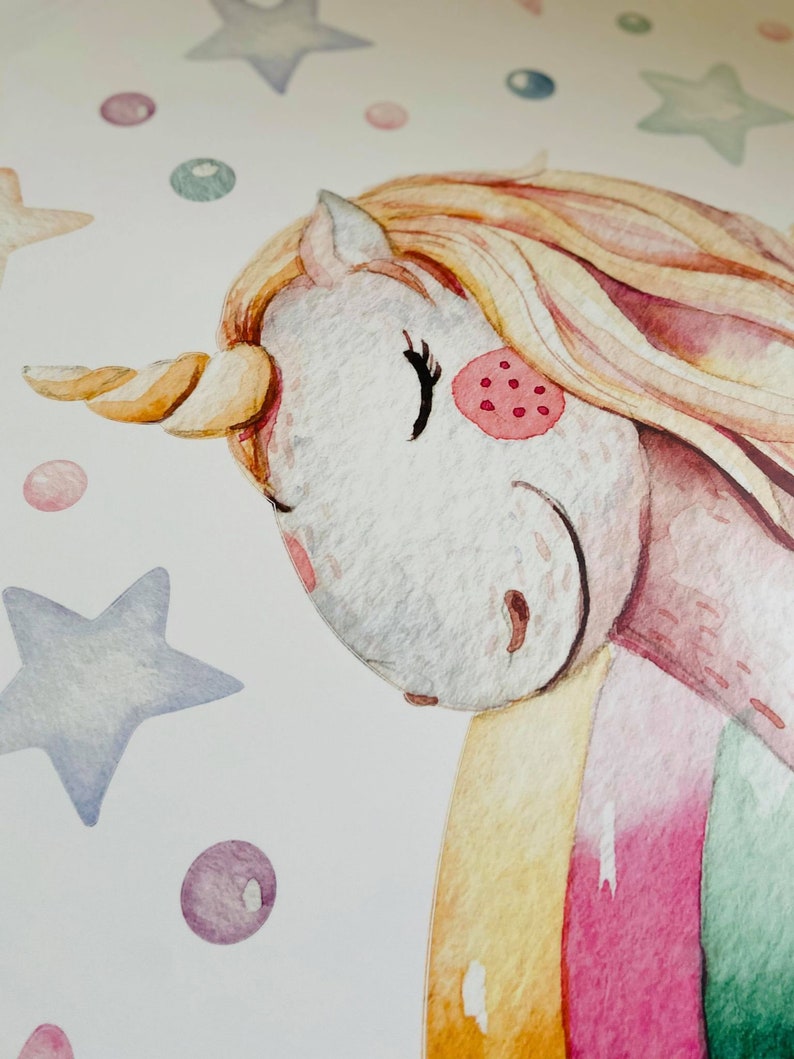 Unicorn Girls Wall Sticker Unicorn Wall Sticker Girls Etsy