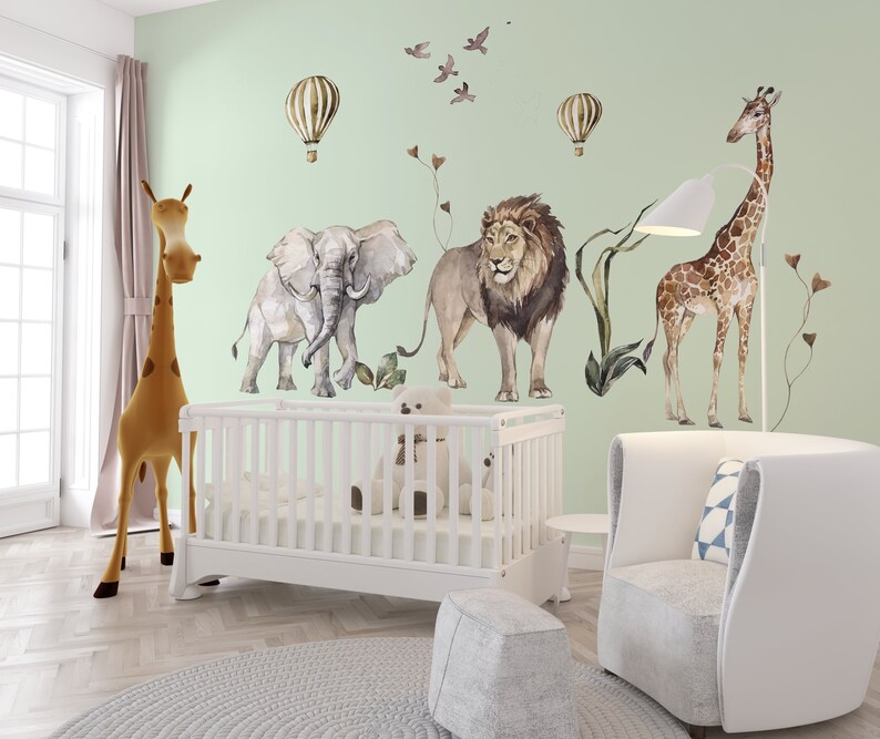 Safari Wall Stickers BOHO Animals Decals Childrens Wall Etsy