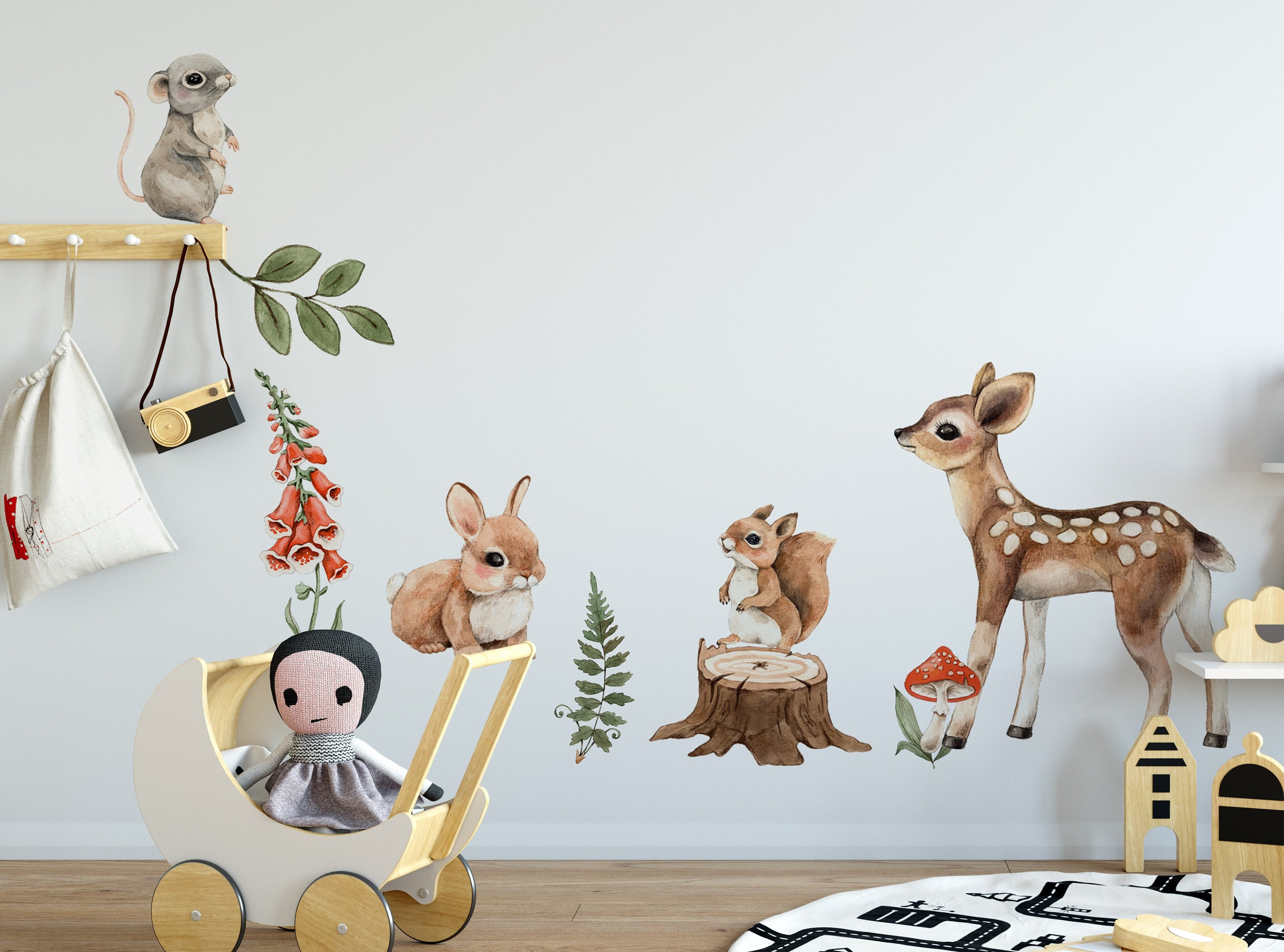Deer Wall Stickers Woodland Nursery Stickers Nursery Decals Etsy