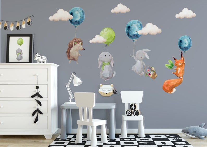 Animals Wall Stickers Kids Wall Stickers Nursery Decals - Etsy UK