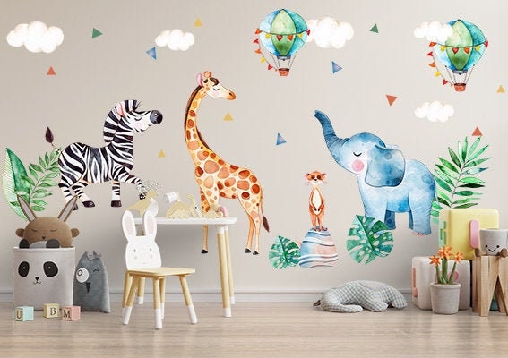 Safari Kinderzimmer Wandsticker Boho Kinder Kinder Deko | Etsy