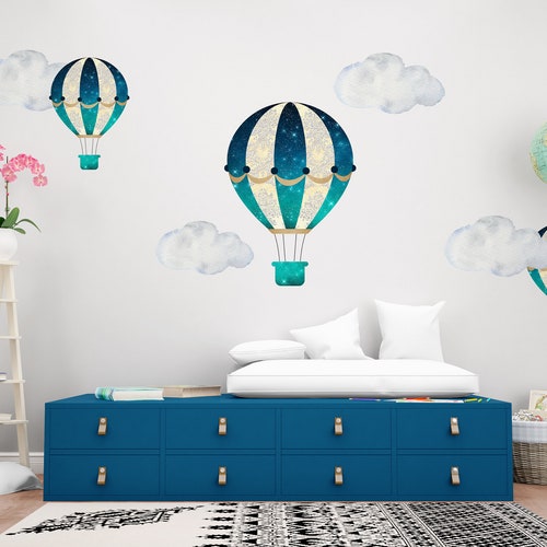 Pink Hot Air Balloon Wall Stickers Hot Air Balloon Wall Etsy