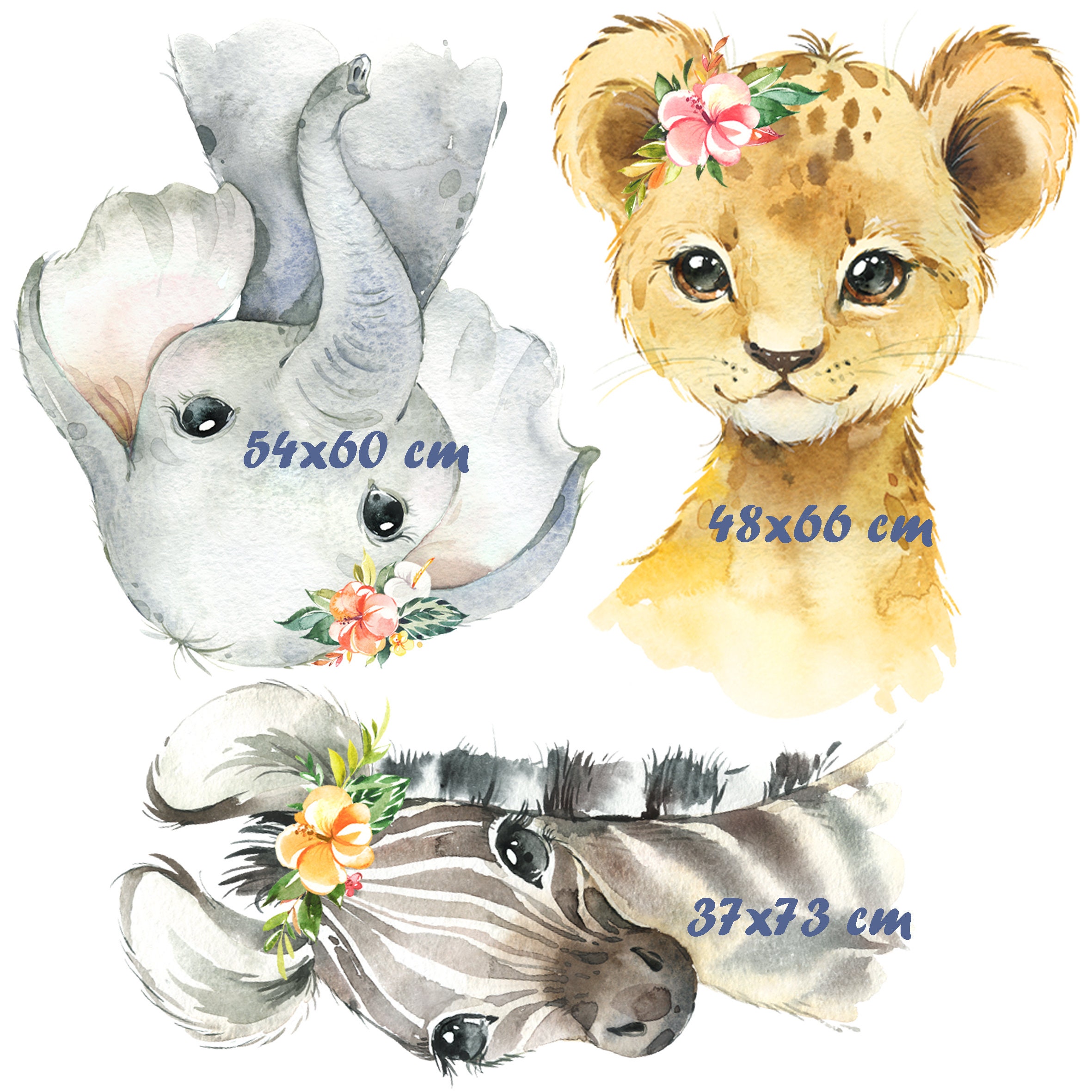 Baby Animals Wall Stickers Childrens Wall Stickers Animal Etsy