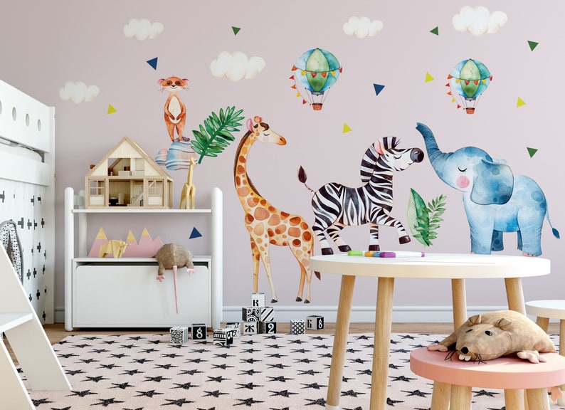 Safari Wall Stickers Jungle Kids Decor Wall Sticker Jungle Etsy