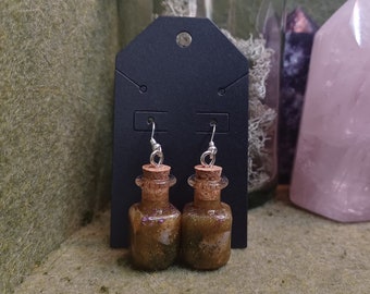 Botanists' potion bottle earrings