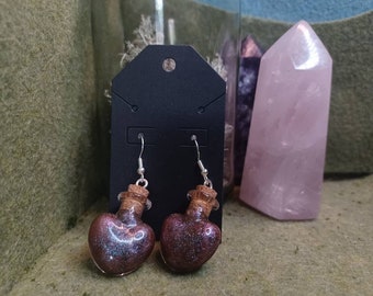 love potion bottle earrings