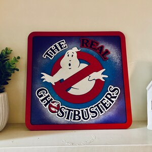 Retro 80’s animation“The Real Ghostbusters” inspired wood sign.