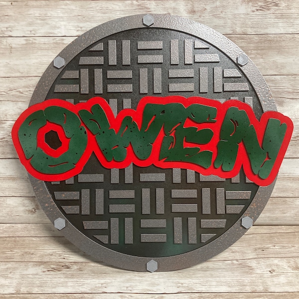 Teenage Mutant Ninja Turtle inspired door sign