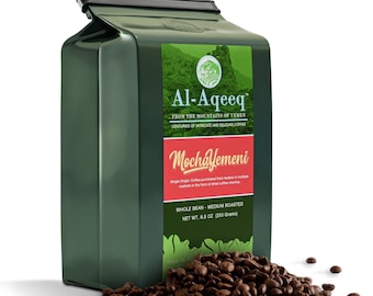 Yemen Mocha Coffee: Al-Aqeeq Whole Bean, Medium Roast