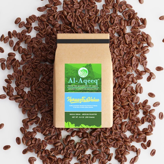 Yemen Haraaz Coffee: Bold Medium Roast, Gourmet Arabica Whole Bean