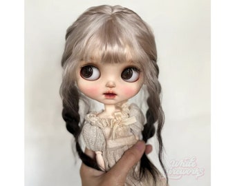 Blythe Double Ponytail Mohair Wig Various Colors Available, Blythe Wig Custom, Qbaby mohair wig, Blythe doll wig, Blythe doll wig 9-10"