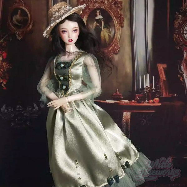 Satin Court Style Vintage Dress for Fashion Royalty/Nu Face/Poppy Parker/Barbie/Momoko/ob27/ob24, 12'' Fashion Dolls, 1/6 Scale Doll Clothes