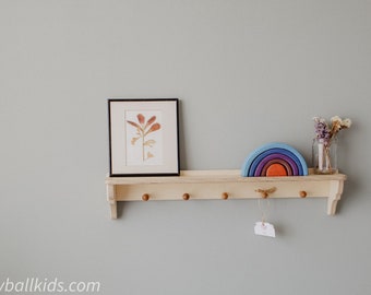 Wooden wall hanger - wooden wall shelf - vintage-inspired wall shelf