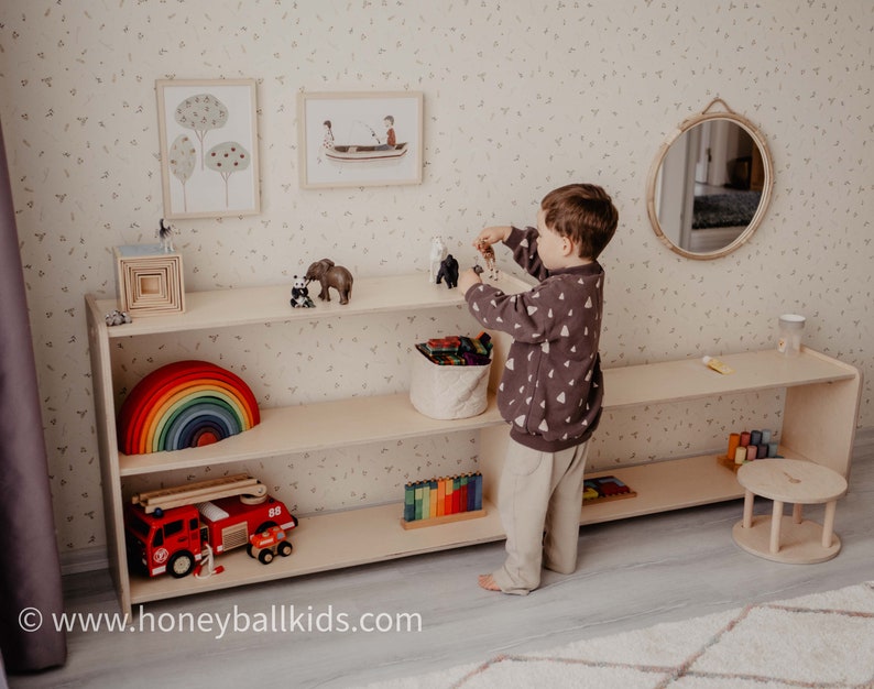 SET of 2 Montessori Open Shelf Unit Children Toy Shelf Etsy