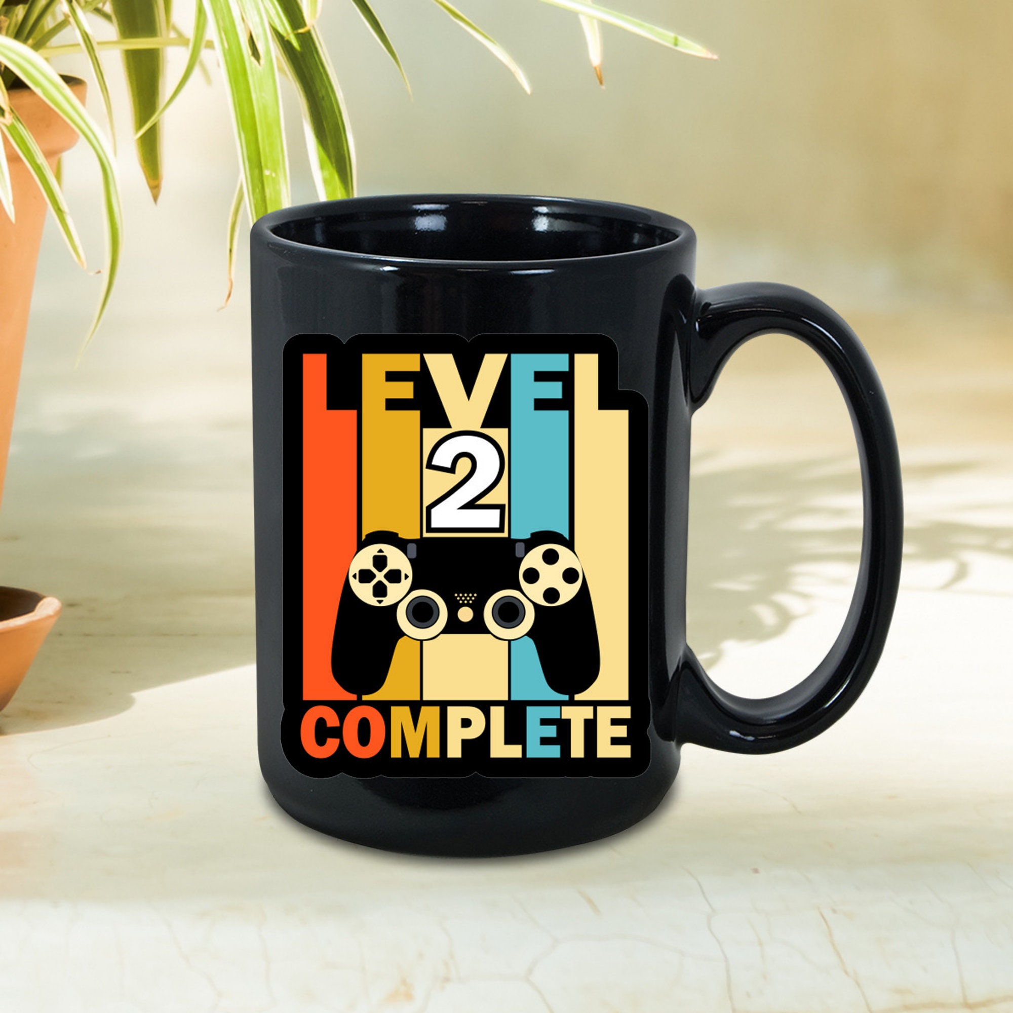 Game Coffee Mug 15 oz Level 2 Complete Funny Video Gamer Etsy