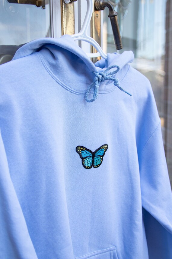 embroidered butterfly hoodie